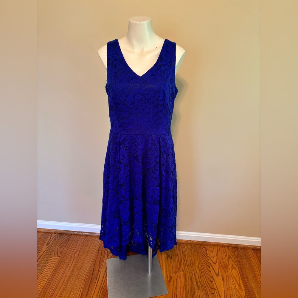 Elegant Blue Lace Dress